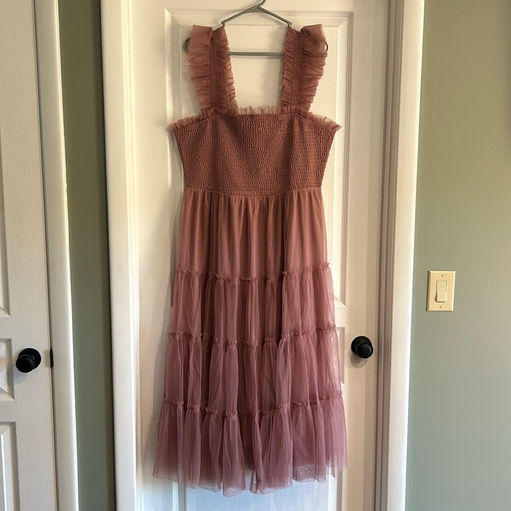 Baltic Born Emma Smocked Tulle Dress Dusty Rose 2x